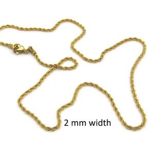 Stainless Steel Gold Plated Rope Chain